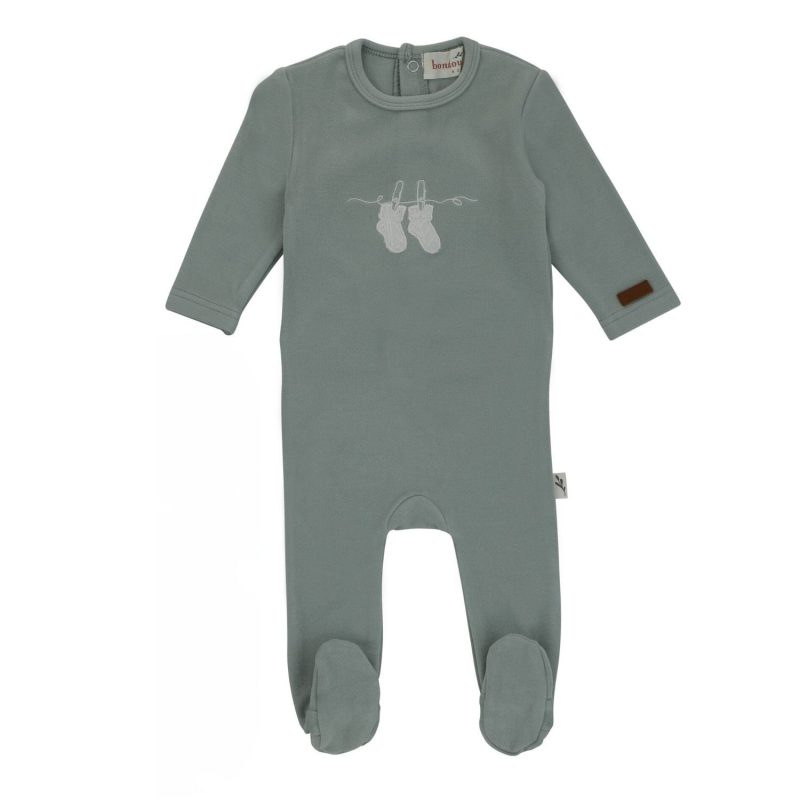 BootieAppliqueFootie MintGreen 1M 9M 36