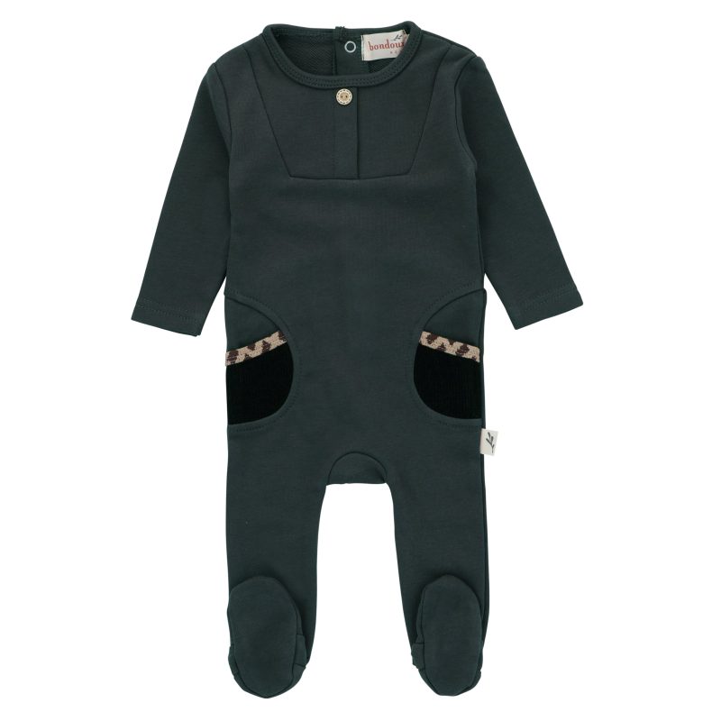 Corduroy Pocket Footie Green 3M 18M 39